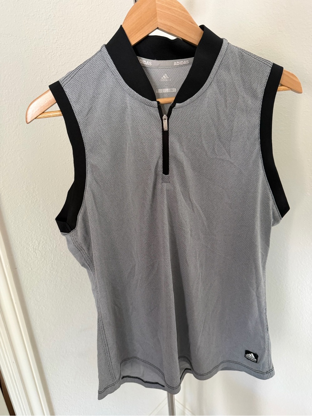 adidas Gray and Black Sleeveless Athletic Tank Top